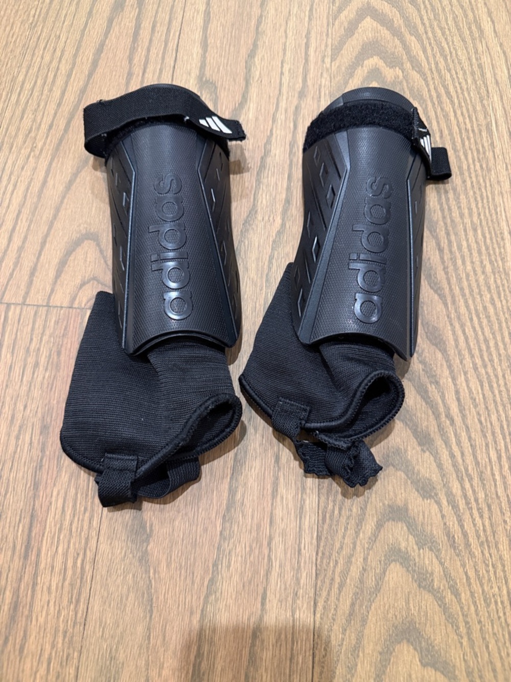 adidas Black Shin Guards with Integrated Ankle Sleeves